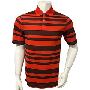 Nike Golf Men’s Polo Shirt Stripped Red Black Dri-Fit Short Sleeve S